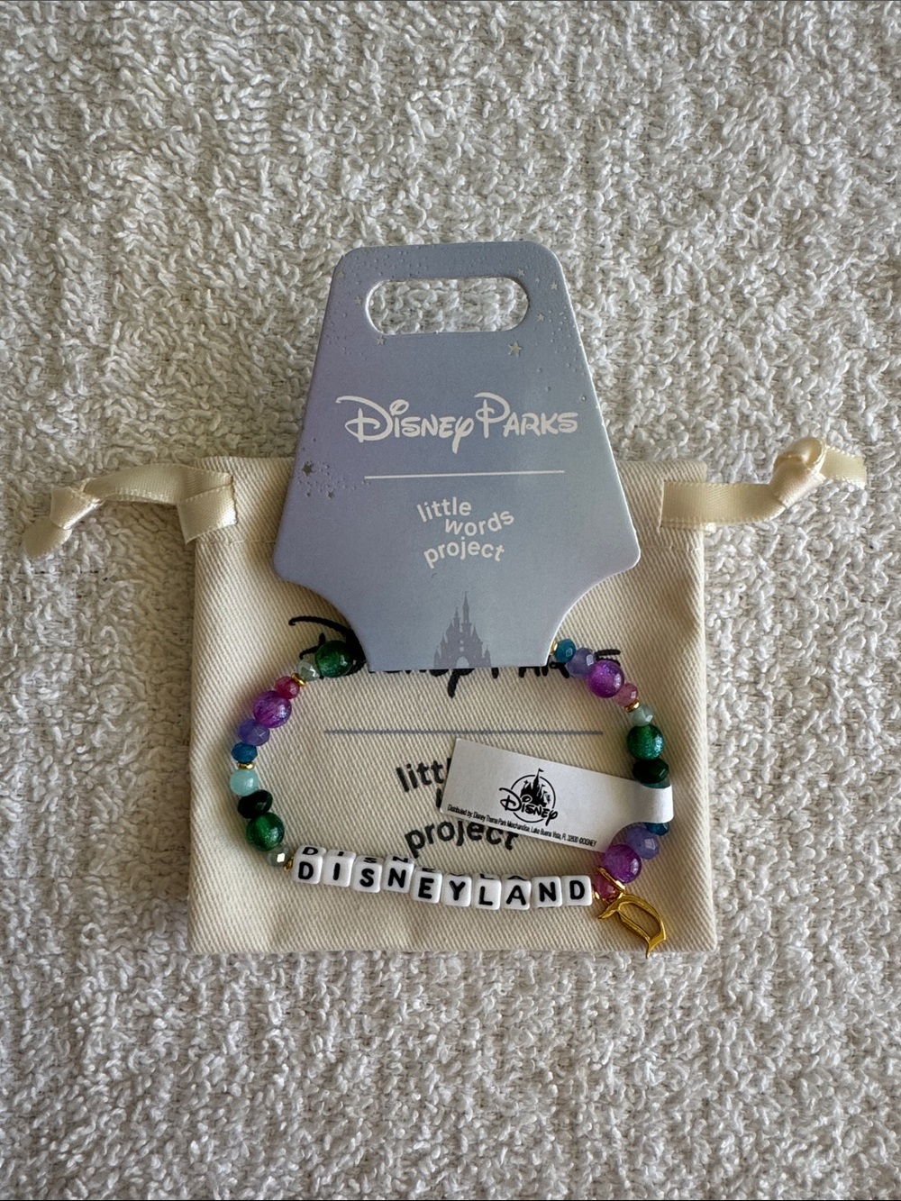 Little Words Project x Disney Parks Beaded 'DISNEYLAND' Bracelet with D Charm